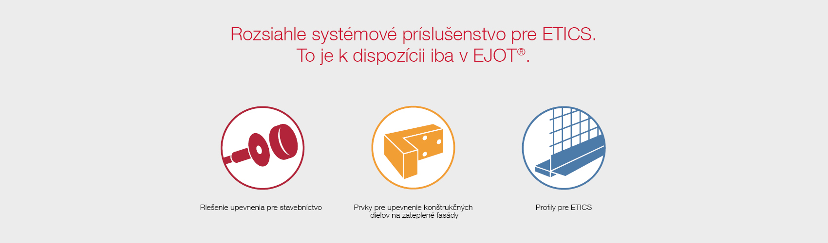 Rozsiahle systémové príslušenstvo pre ETICS. To je k dispozícii iba v EJOT®.